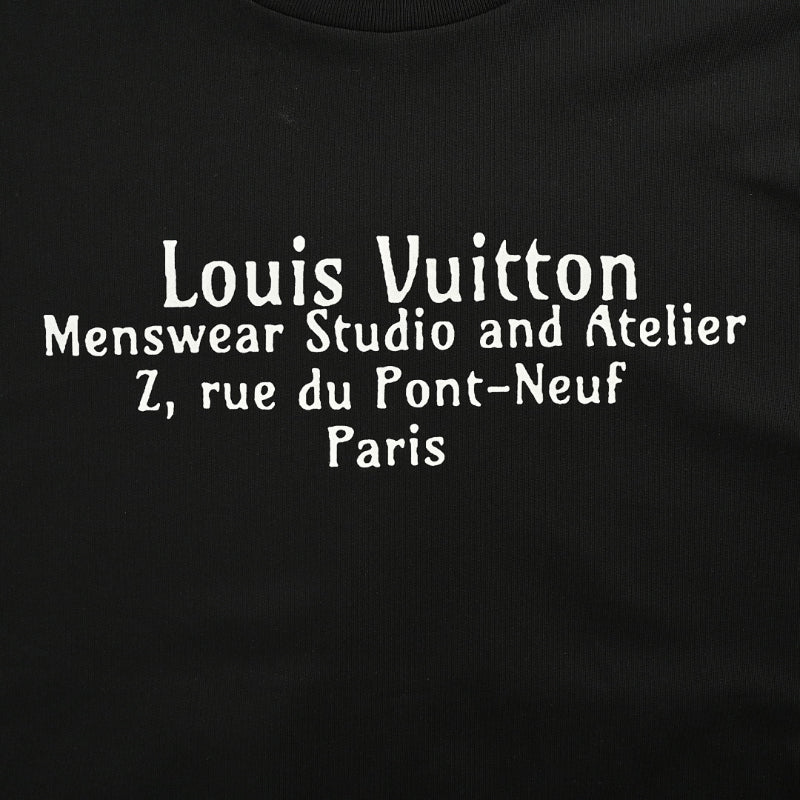 LV Brushstroke Logo Long Sleeve T-Shirt - Black