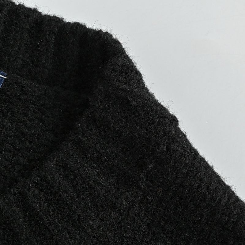 Louis Vuitton Oversized 3D Collegiate Logo Bouclé Knit Cardigan – Black